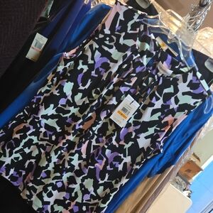 Calvin Klein Abstract Patterned Top - Black, Pink, Blue